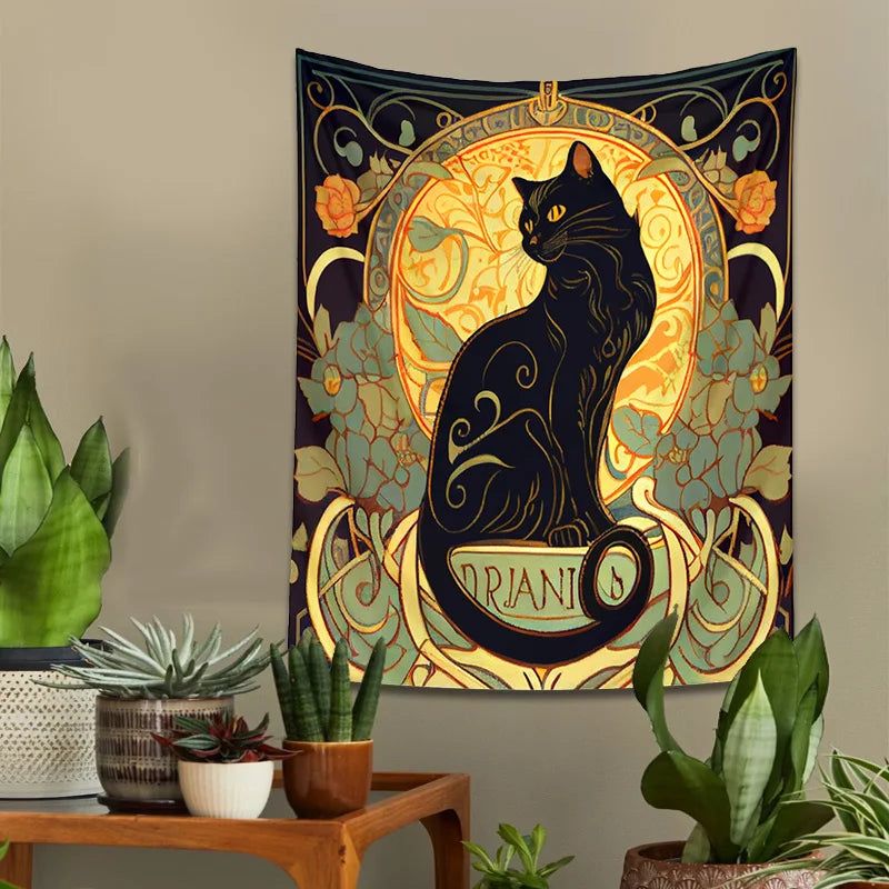 chat noir vitraux